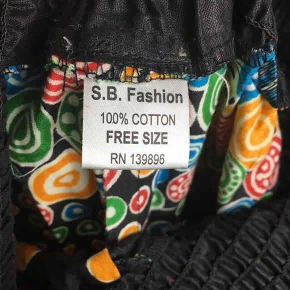 S.B Fashion Funky Bohemian Boho Hippie Pull-On Pants Loud Print Elastic Waist - Picture 8 of 8